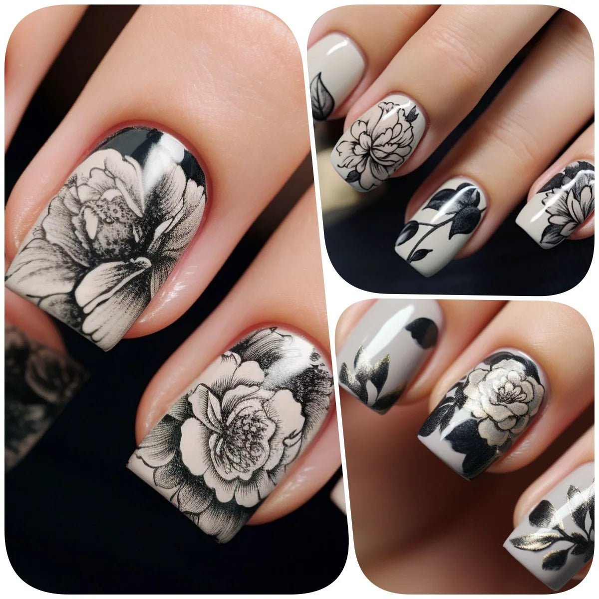 24 - Piece Spring & Summer Press - On Nails | Gradient Peach, Flowers, Butterfly & Heart Designs — 15 Styles - Mzunye