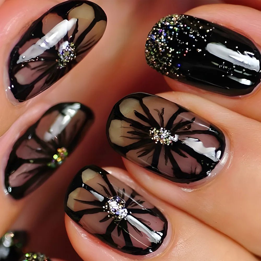 24 - Piece Spring & Summer Press - On Nails | Gradient Peach, Flowers, Butterfly & Heart Designs — 15 Styles - Mzunye