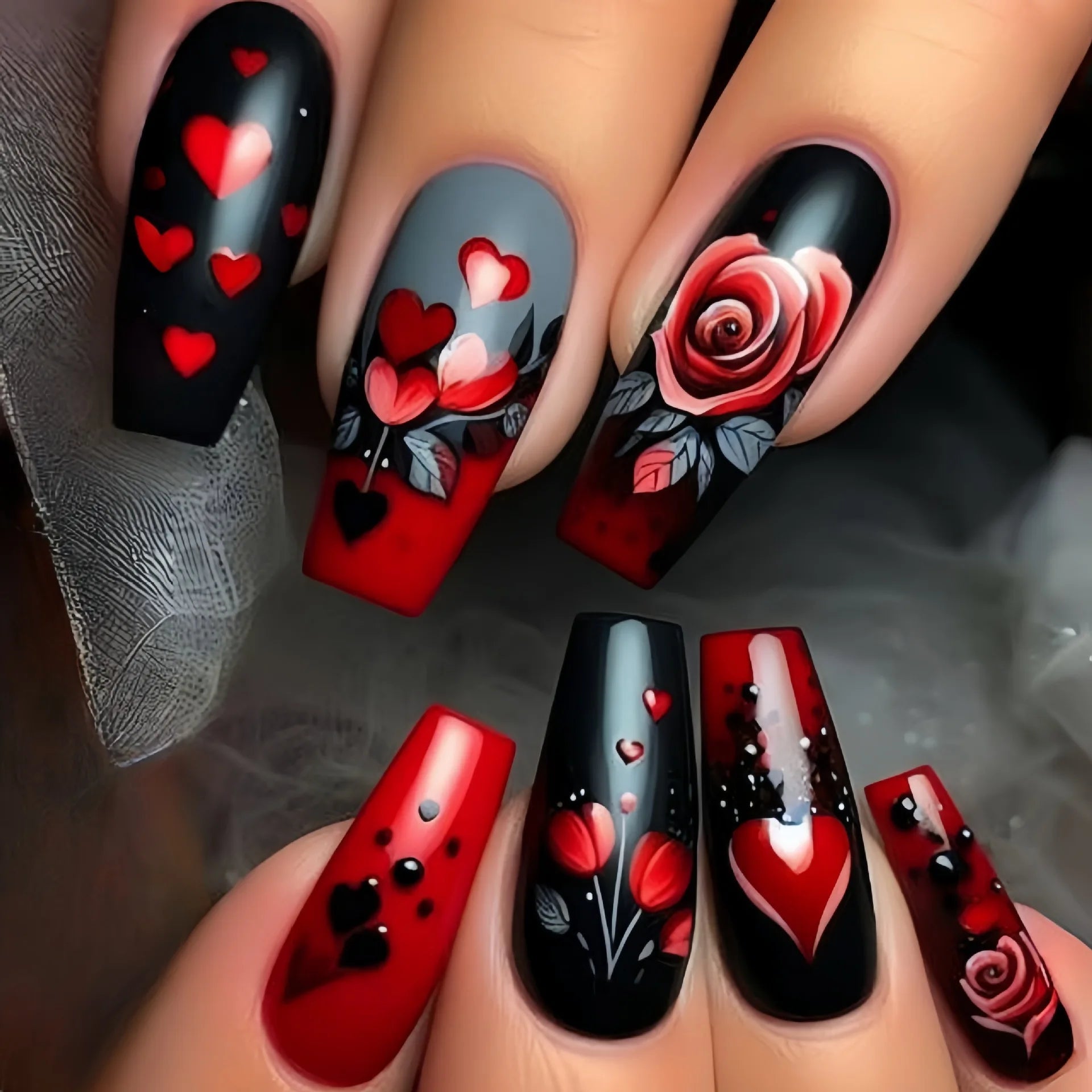 24 - Piece Spring & Summer Press - On Nails | Gradient Peach, Flowers, Butterfly & Heart Designs — 15 Styles - Mzunye