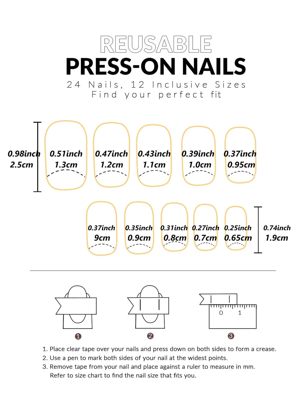 24pcs Ballerina Press - On Nails — Black French Tip Love Design Summer Nails in 19 Colors - Mzunye