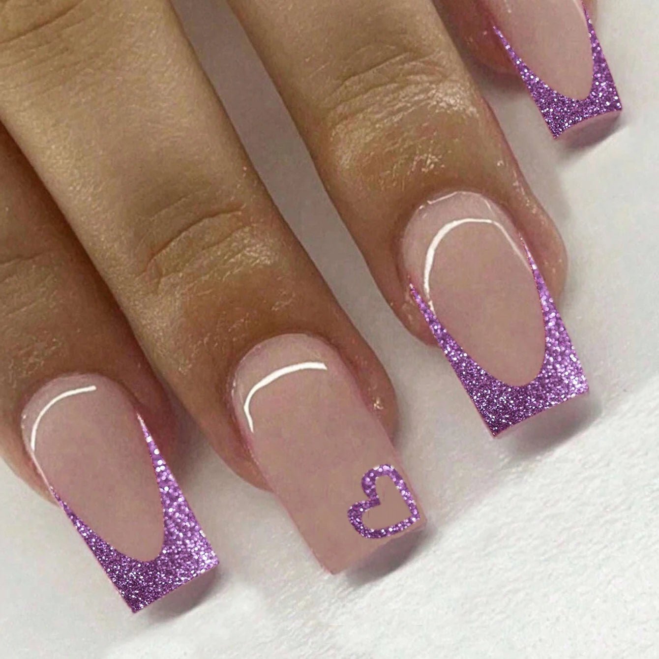 24pcs Ballerina Press - On Nails — Black French Tip Love Design Summer Nails in 19 Colors - Mzunye