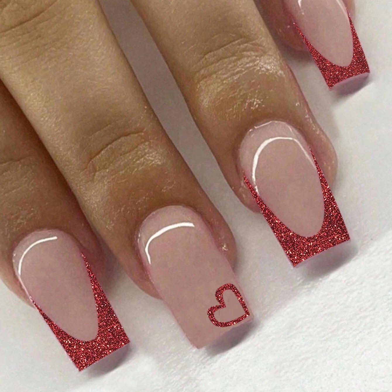 24pcs Ballerina Press - On Nails — Black French Tip Love Design Summer Nails in 19 Colors - Mzunye