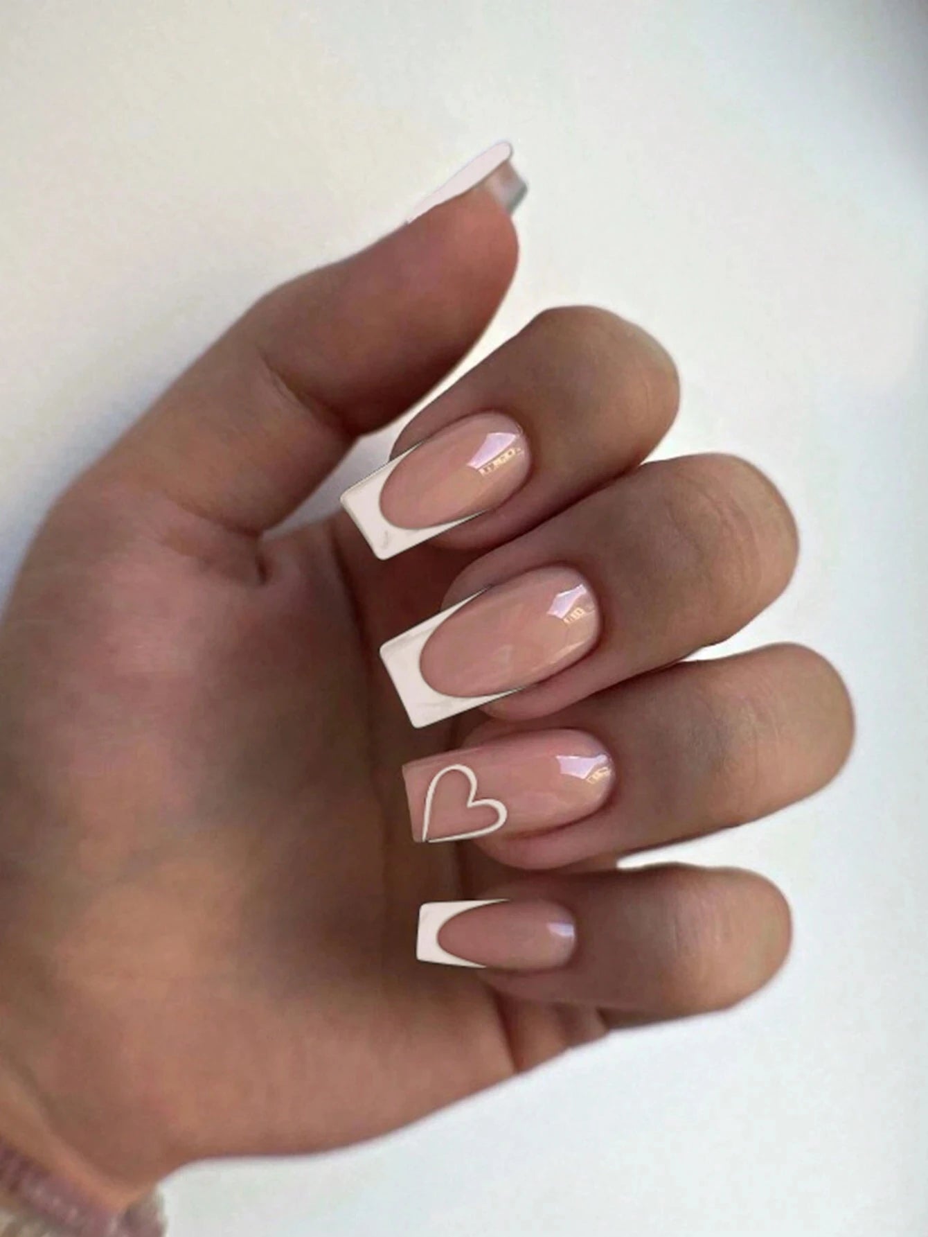 24pcs Ballerina Press - On Nails — Black French Tip Love Design Summer Nails in 19 Colors - Mzunye