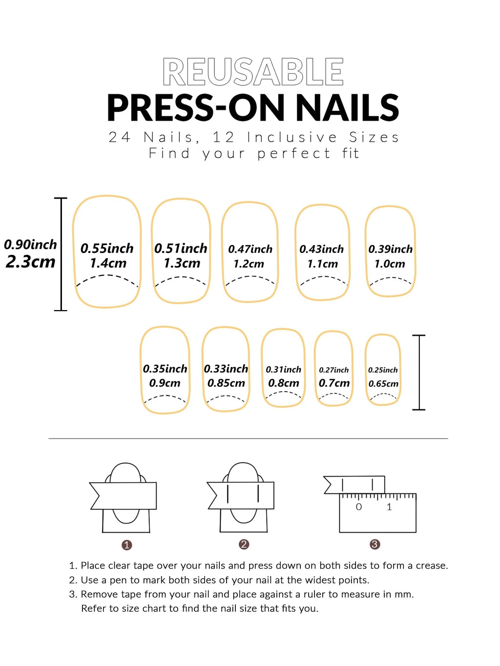24pcs Ballerina Press - On Nails — Black French Tip Love Design Summer Nails in 19 Colors - Mzunye