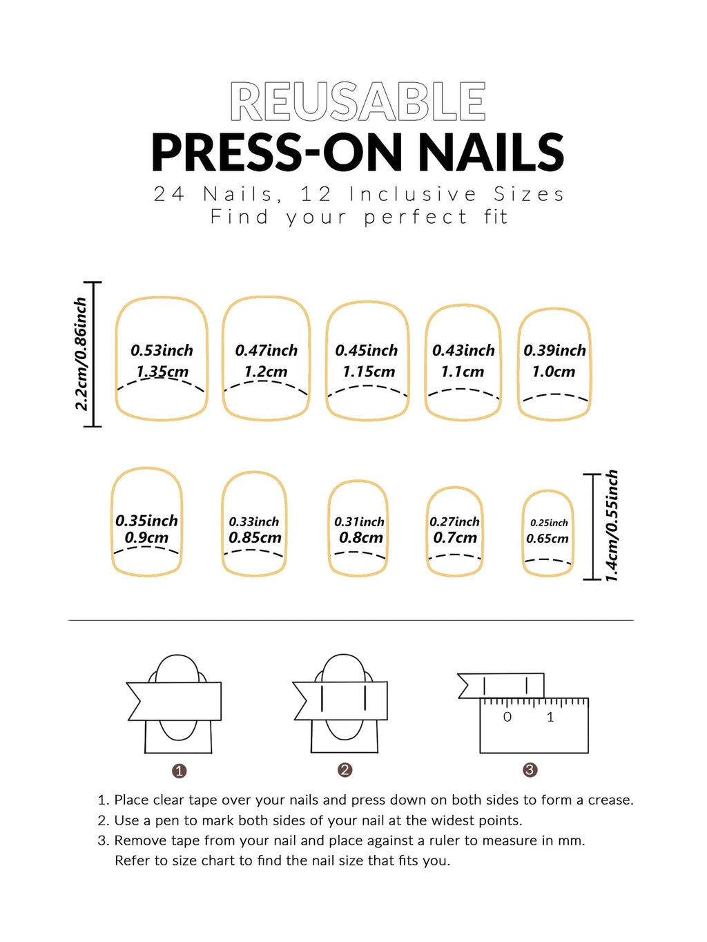 24pcs Ballerina Press - On Nails — Black French Tip Love Design Summer Nails in 19 Colors - Mzunye