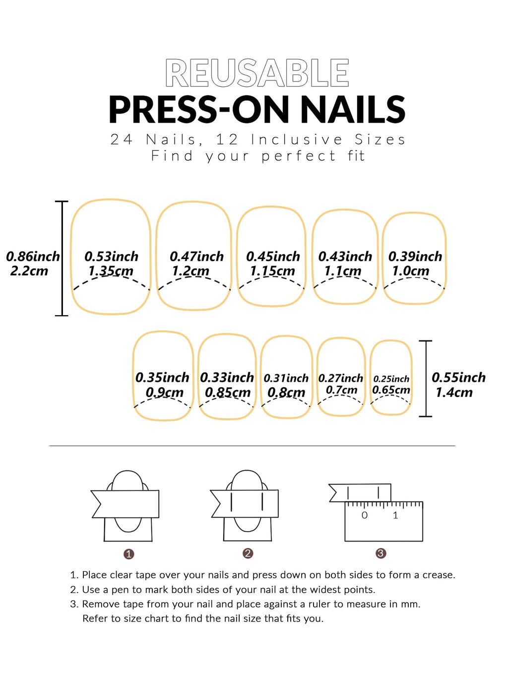 24pcs Ballerina Press - On Nails — Black French Tip Love Design Summer Nails in 19 Colors - Mzunye