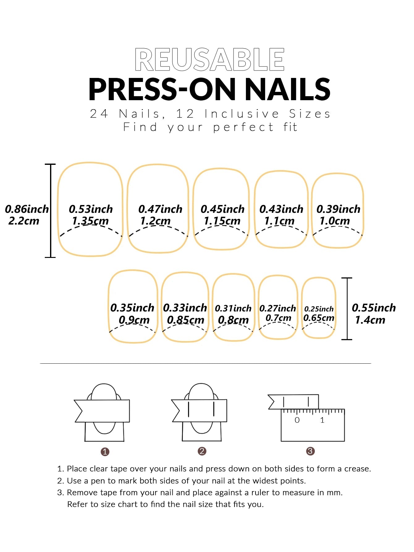 24pcs Ballerina Press - On Nails — Black French Tip Love Design Summer Nails in 19 Colors - Mzunye