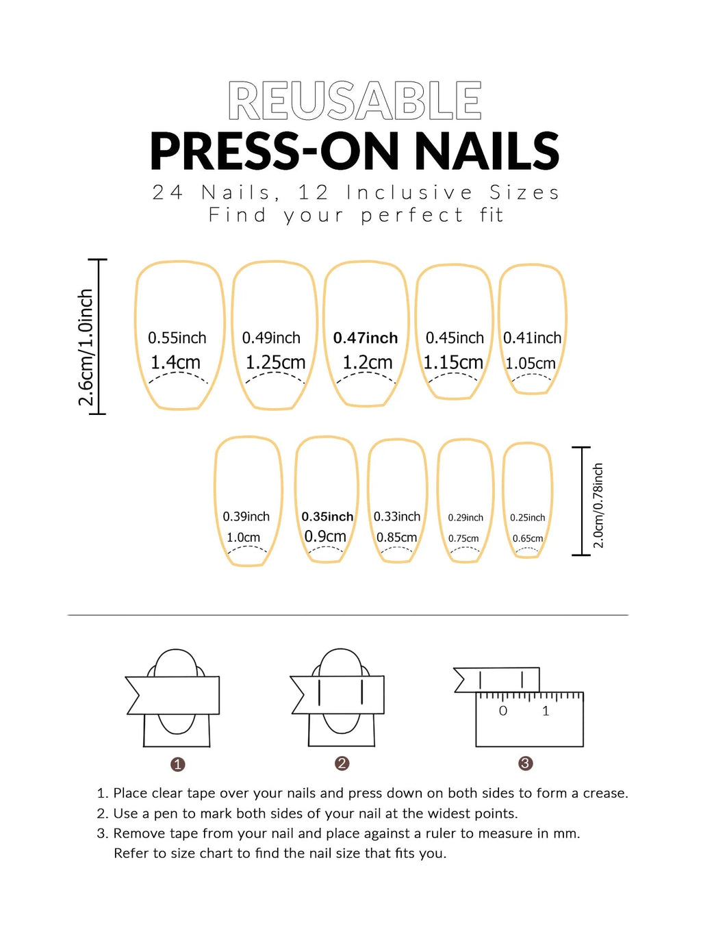 24pcs Ballerina Press - On Nails — Black French Tip Love Design Summer Nails in 19 Colors - Mzunye