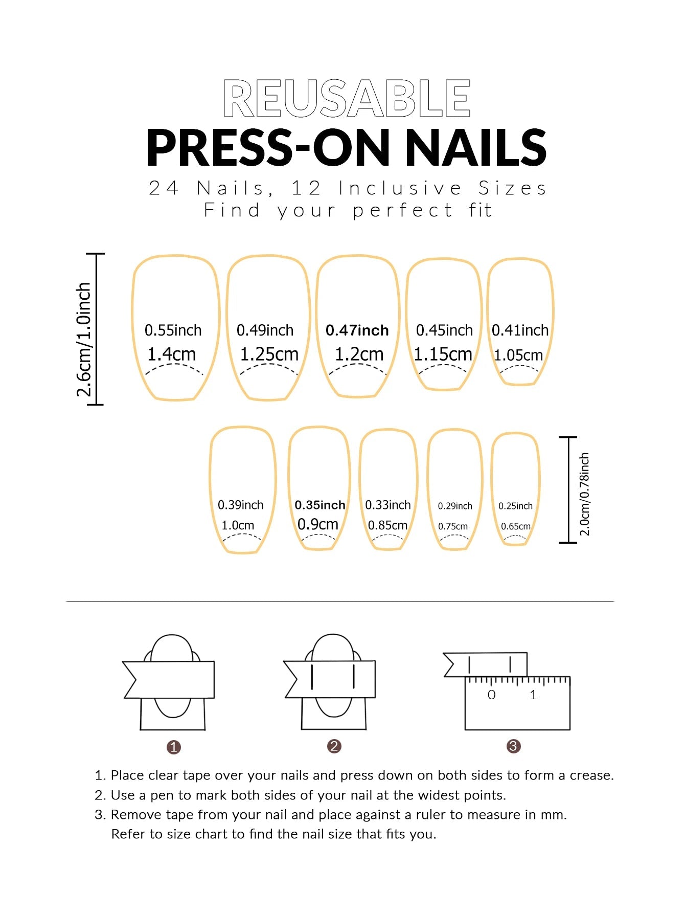 24pcs Ballerina Press - On Nails — Black French Tip Love Design Summer Nails in 19 Colors - Mzunye