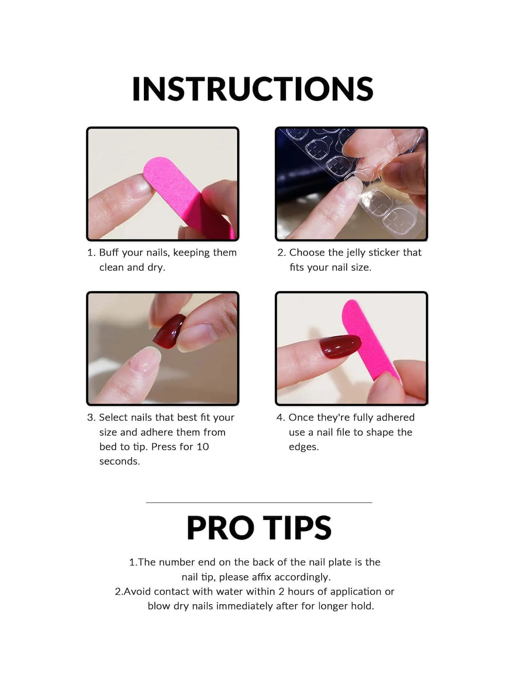 24pcs Ballerina Press - On Nails — Black French Tip Love Design Summer Nails in 19 Colors - Mzunye