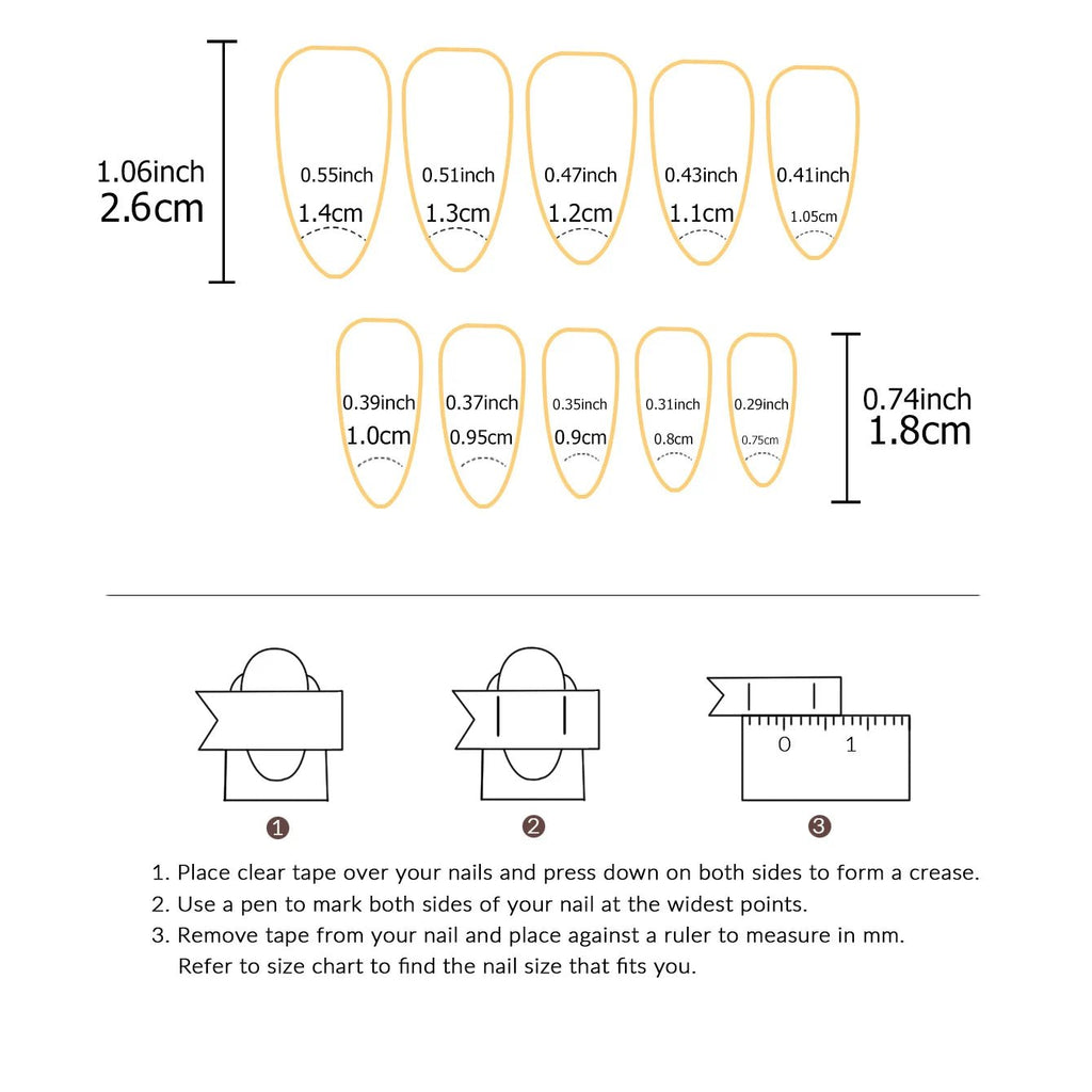 24pcs Ballerina Press - On Nails — Black French Tip Love Design Summer Nails in 19 Colors - Mzunye