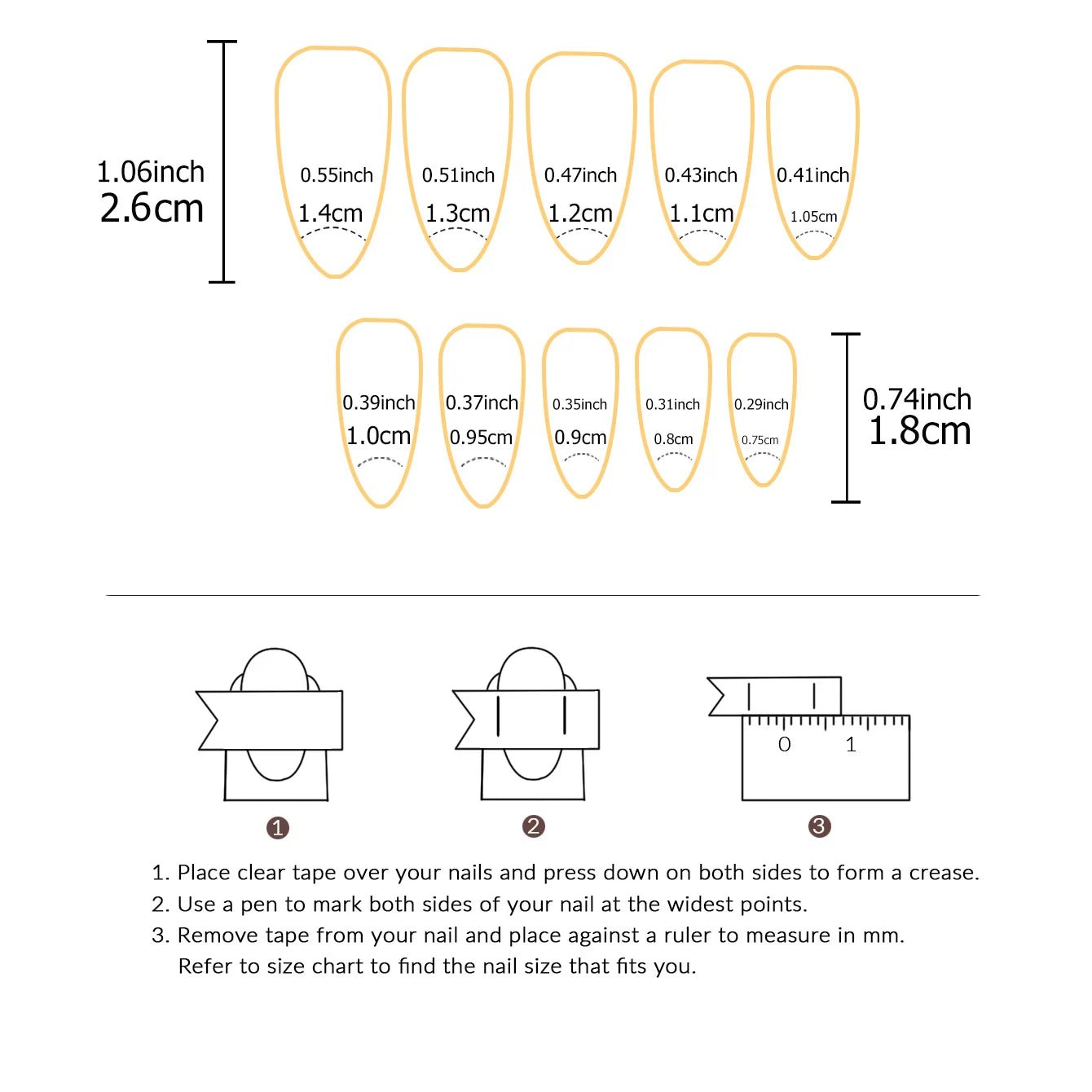 24pcs Ballerina Press - On Nails — Black French Tip Love Design Summer Nails in 19 Colors - Mzunye