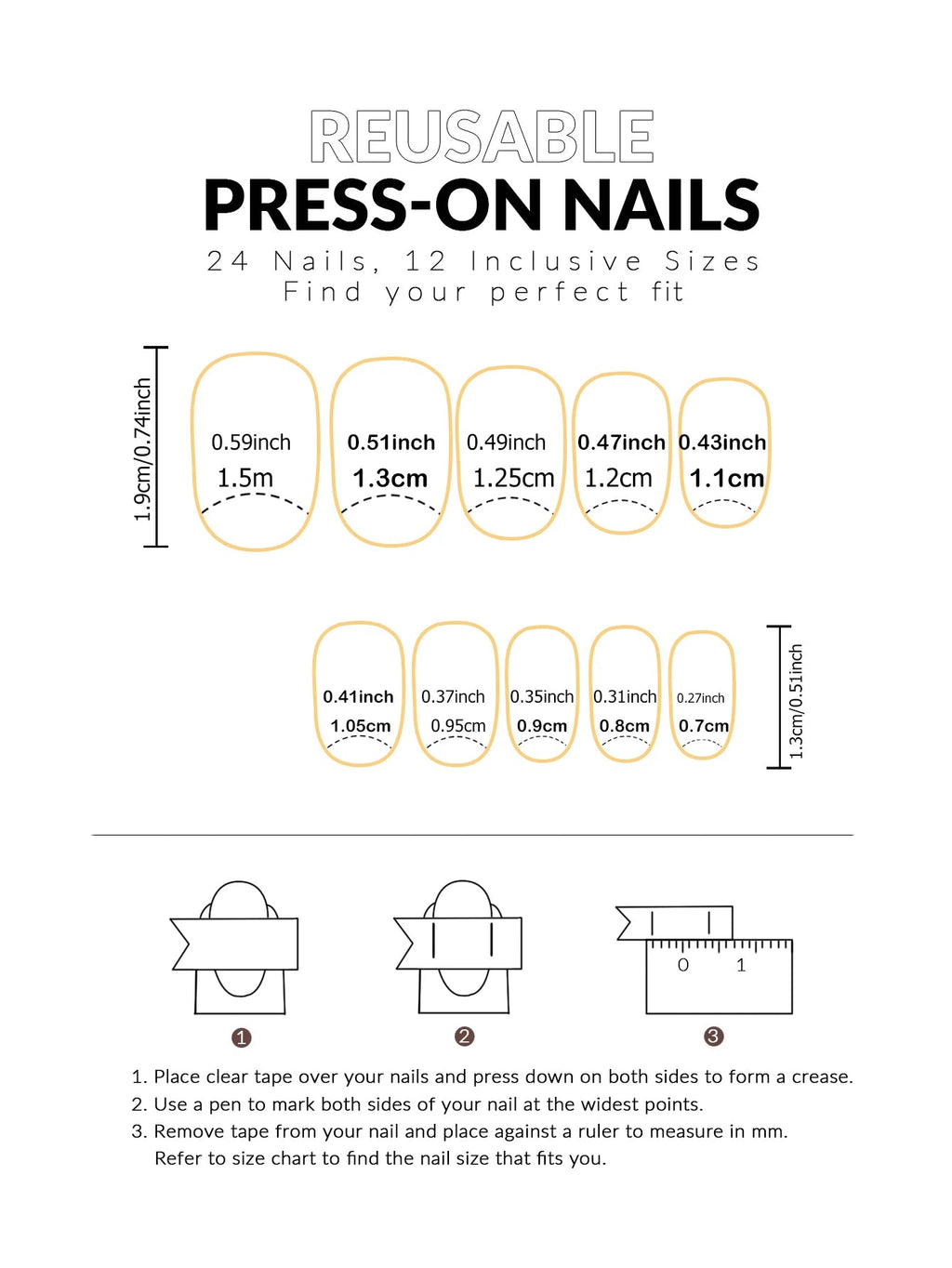 24pcs Ballerina Press - On Nails — Black French Tip Love Design Summer Nails in 19 Colors - Mzunye