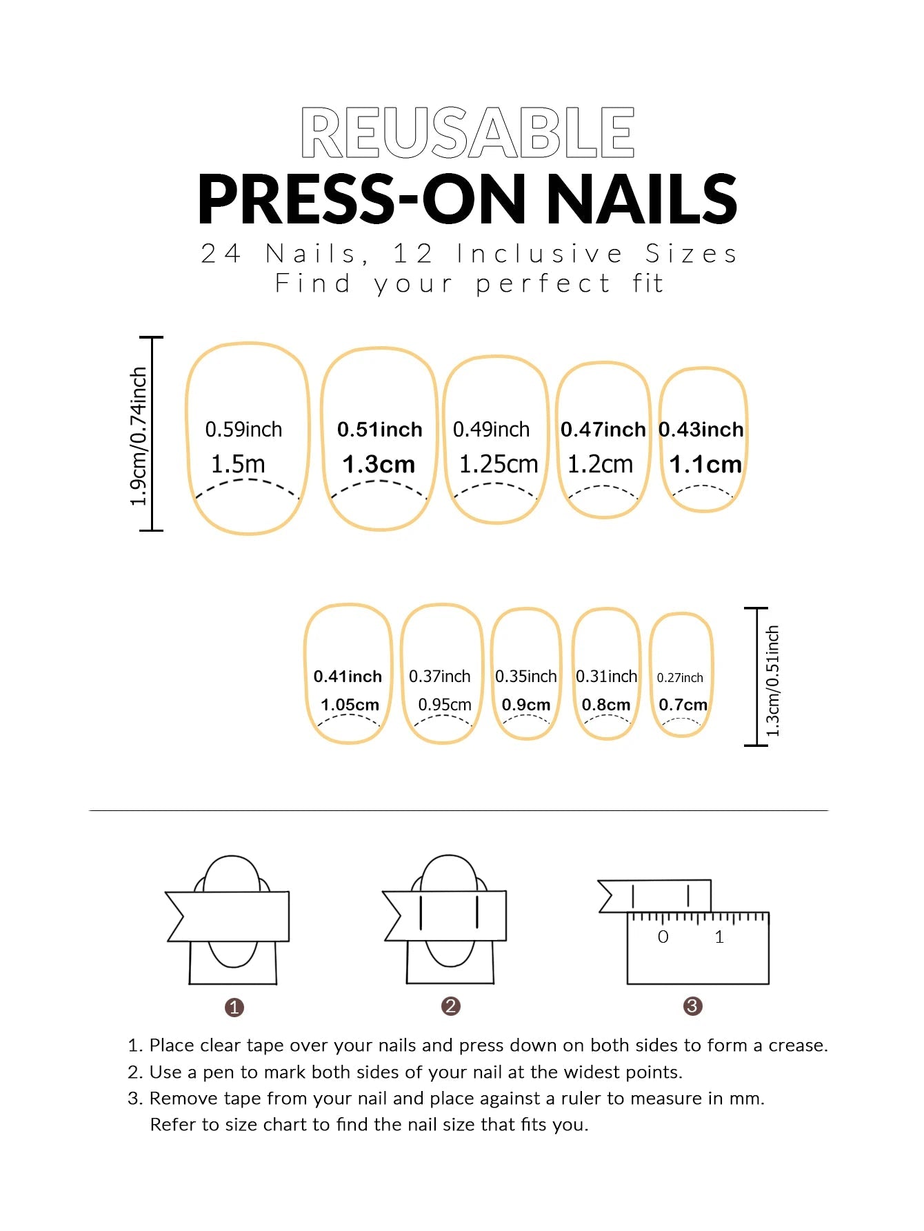 24pcs Ballerina Press - On Nails — Black French Tip Love Design Summer Nails in 19 Colors - Mzunye