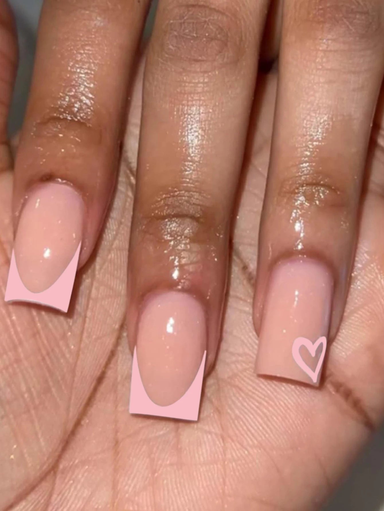 24pcs Ballerina Press - On Nails — Black French Tip Love Design Summer Nails in 19 Colors - Mzunye