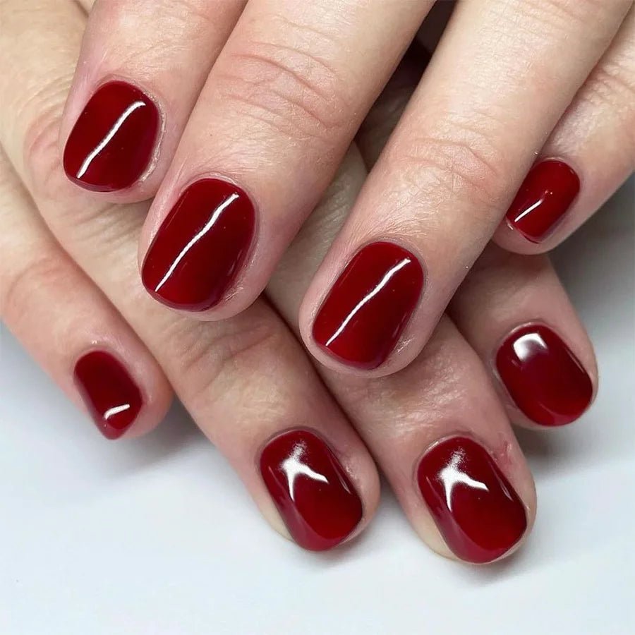 24Pcs French Tip Press-On Nails — Minimalist Square Full Cover Fake Nails with Glue | Mzunye