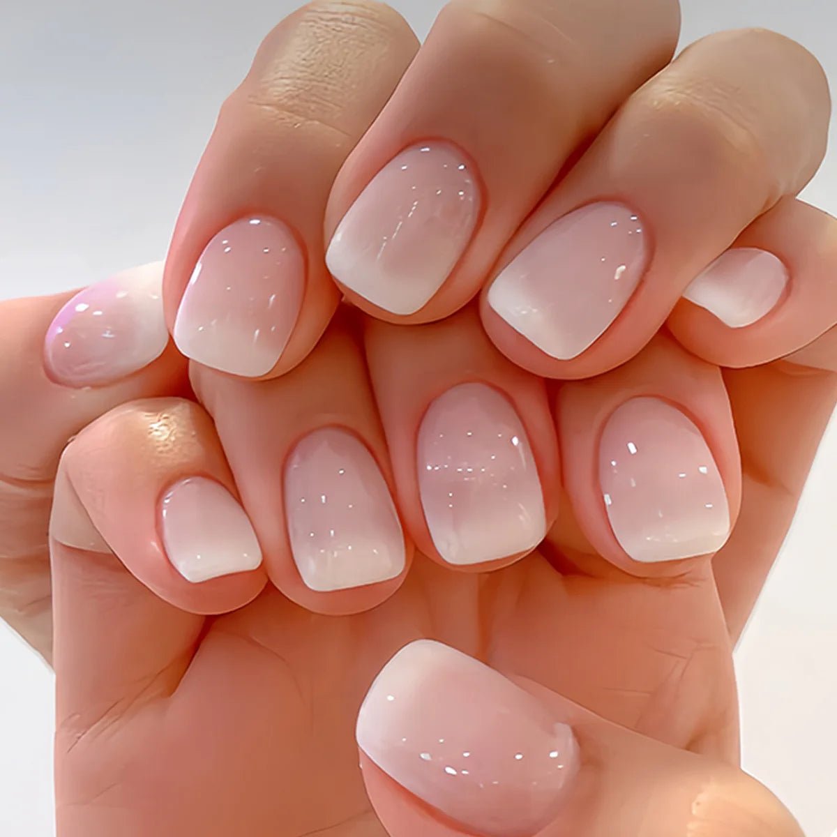 24Pcs French Tip Press-On Nails — Minimalist Square Full Cover Fake Nails with Glue | Mzunye