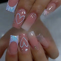 24pcs Natural Long Square Press - On Nails — Gentle Finish with Jelly Glue & Nail File Kit - Mzunye