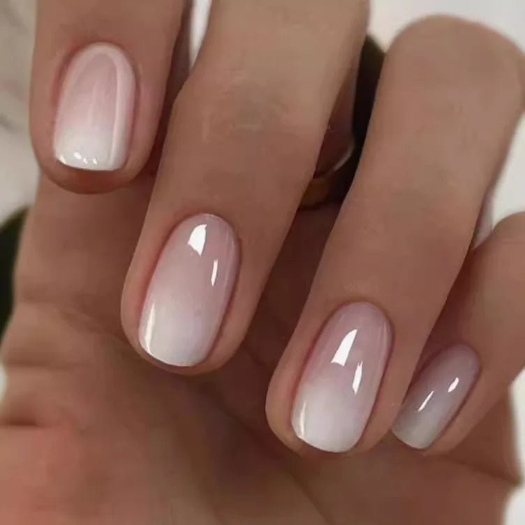 24pcs Oval Short Ombré Press - On Nails — Spring Pink Wearable Nail Art for Women & Girls - Mzunye