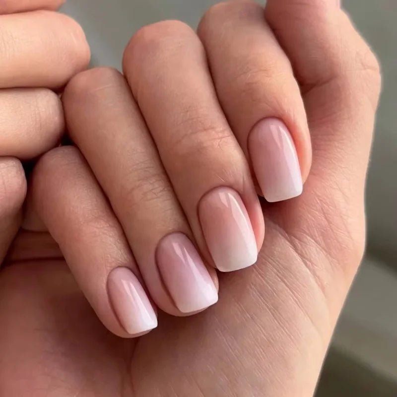 24pcs Oval Short Ombré Press - On Nails — Spring Pink Wearable Nail Art for Women & Girls - Mzunye