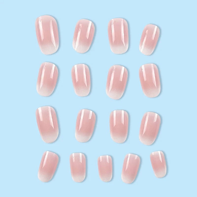 24pcs Oval Short Ombré Press - On Nails — Spring Pink Wearable Nail Art for Women & Girls - Mzunye