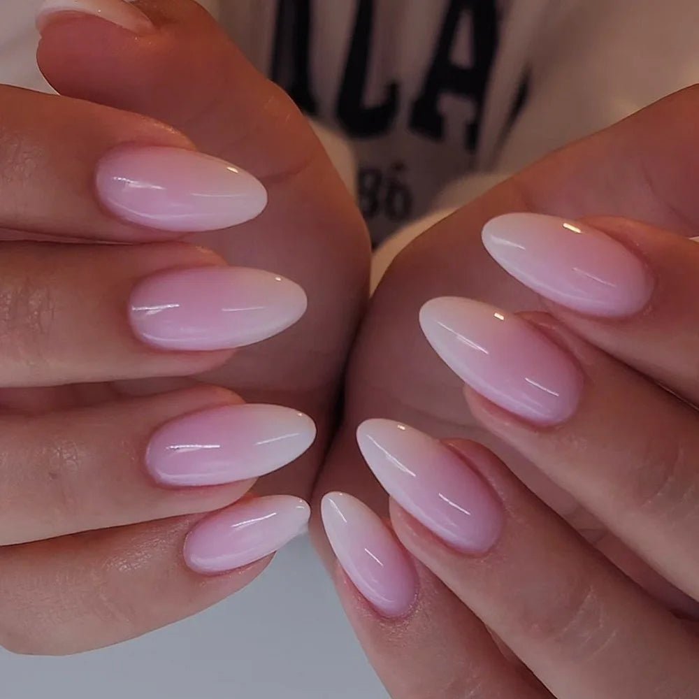 24pcs Oval Short Ombré Press - On Nails — Spring Pink Wearable Nail Art for Women & Girls - Mzunye