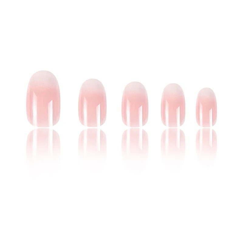 24pcs Oval Short Ombré Press - On Nails — Spring Pink Wearable Nail Art for Women & Girls - Mzunye