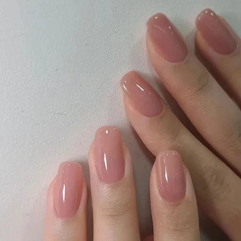 24pcs Oval Short Ombré Press - On Nails — Spring Pink Wearable Nail Art for Women & Girls - Mzunye