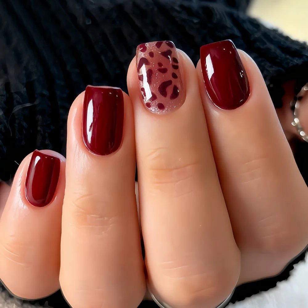 24pcs Press - On Nails — Short Almond Bowknot & French Tip Sweet Nail Set - Mzunye