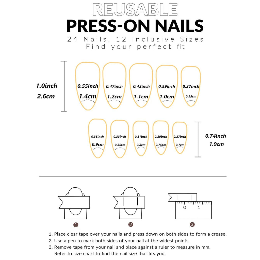24pcs Square Press - On Nails — Spring & Summer Gel Finish Short Manicure Set - Mzunye