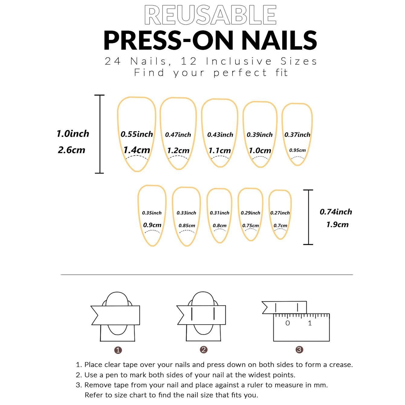 24pcs Square Press - On Nails — Spring & Summer Gel Finish Short Manicure Set - Mzunye