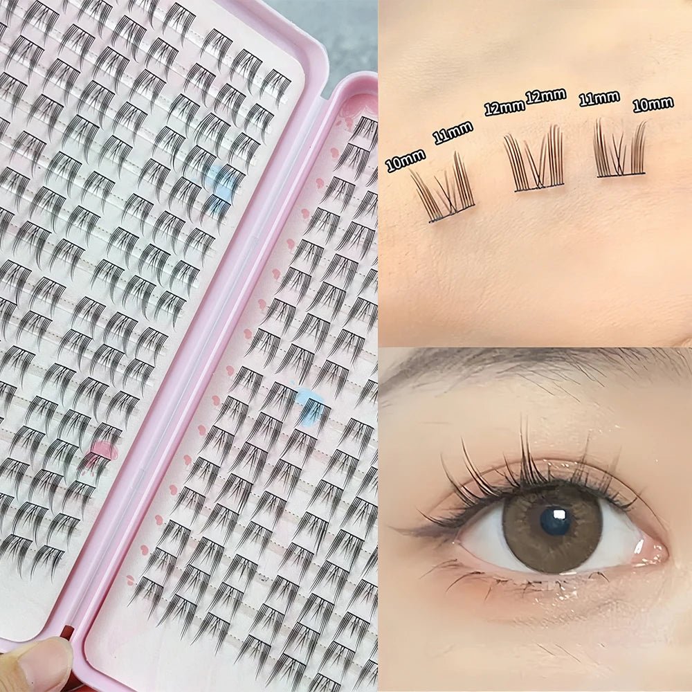288 Piece Cat Eye C - Curl Lash Extensions — 10–14mm Natural Lightweight Volume - Mzunye