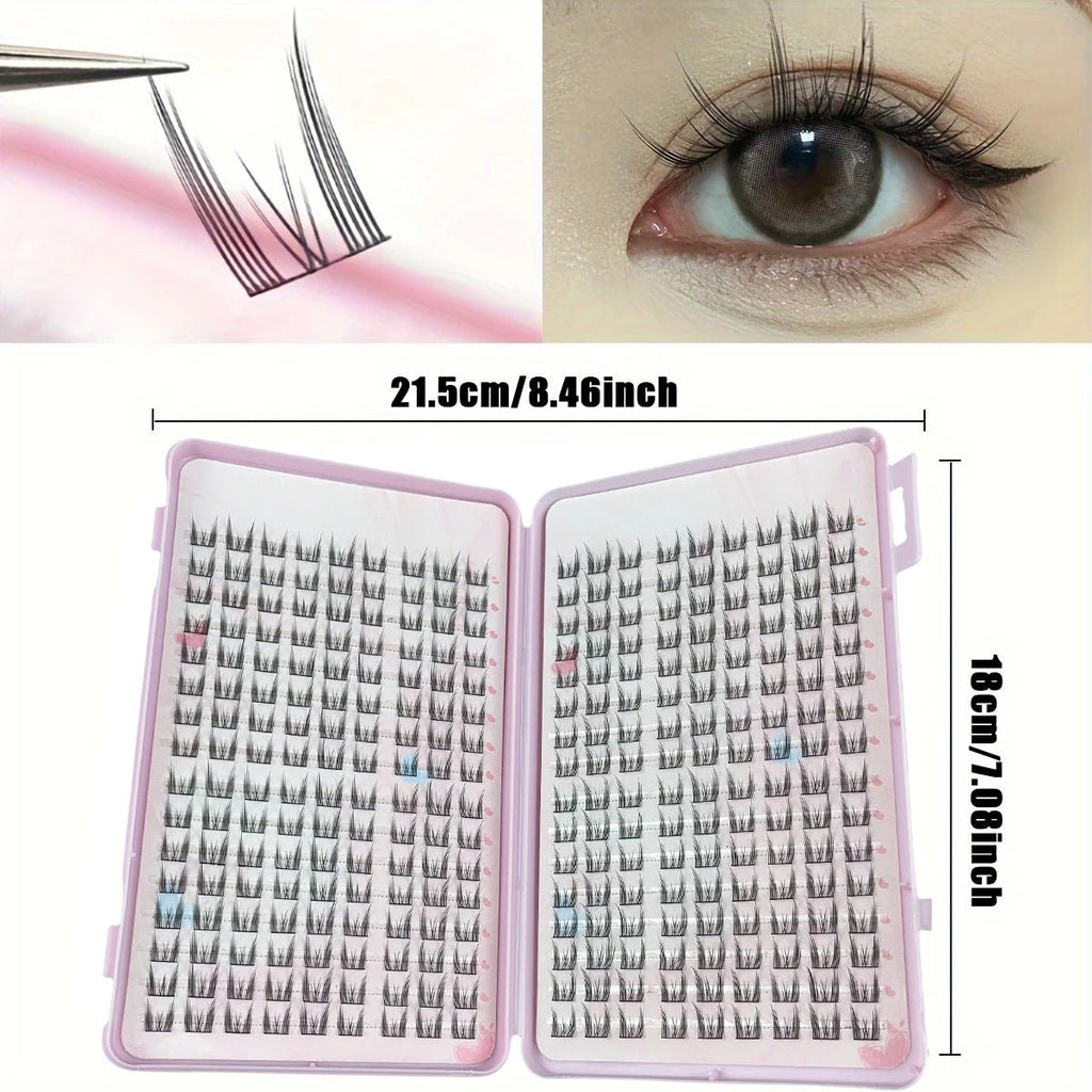 288 Piece Cat Eye C - Curl Lash Extensions — 10–14mm Natural Lightweight Volume - Mzunye
