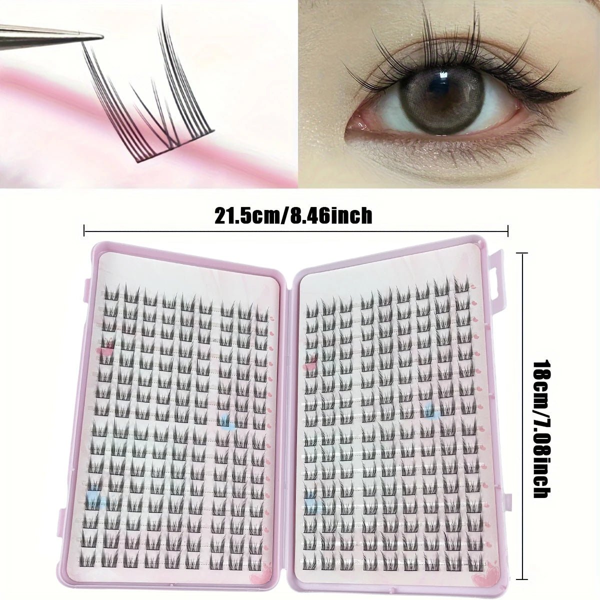 288 Piece Cat Eye C - Curl Lash Extensions — 10–14mm Natural Lightweight Volume - Mzunye