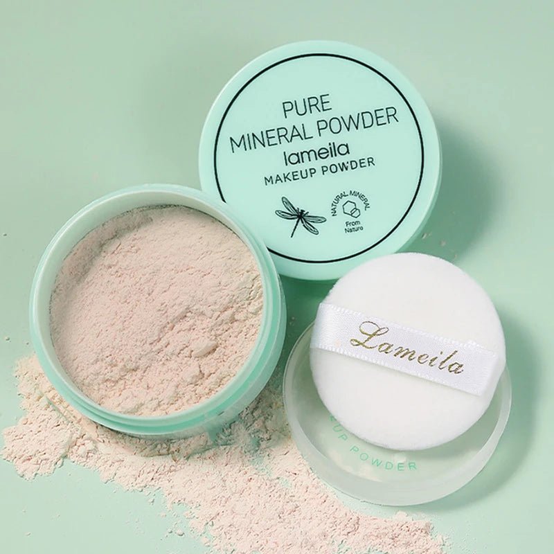 3 - Color Loose Powder – Oil Control Long - Lasting Setting Powder with Puff - Mzunye