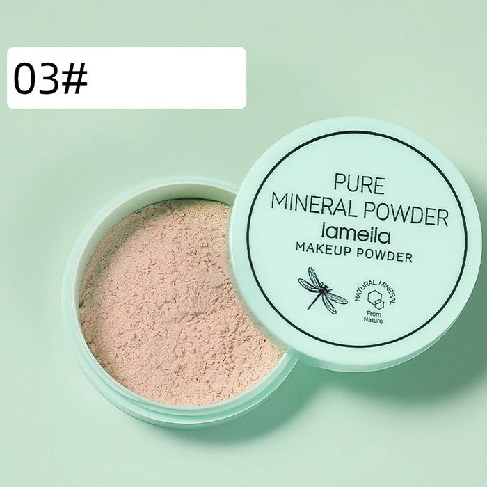 3 - Color Loose Powder – Oil Control Long - Lasting Setting Powder with Puff - Mzunye