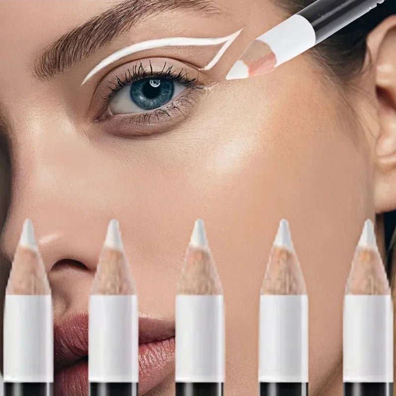 3 - Pack Matte White Eyeliner Pencils — Waterproof, Fast - Drying & Long - Lasting - Mzunye