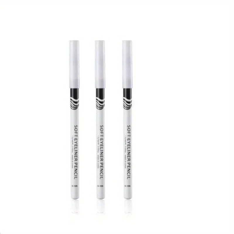 3 - Pack Matte White Eyeliner Pencils — Waterproof, Fast - Drying & Long - Lasting - Mzunye