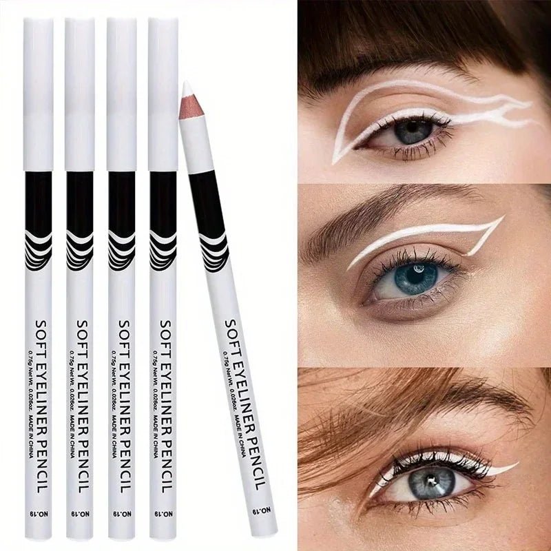 3 - Pack Matte White Eyeliner Pencils — Waterproof, Fast - Drying & Long - Lasting - Mzunye