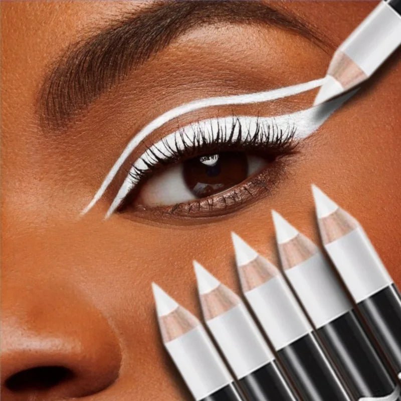 3 - Pack Matte White Eyeliner Pencils — Waterproof, Fast - Drying & Long - Lasting - Mzunye