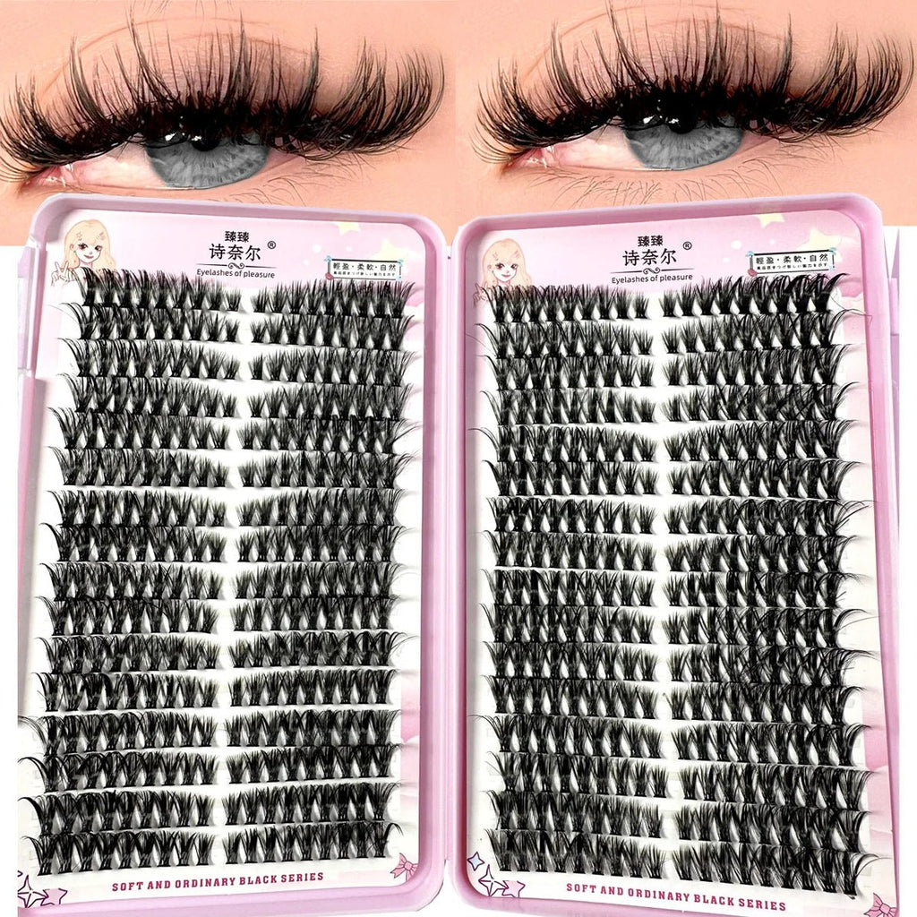 3D Wispy Cat & Fox Eye Lash Clusters — Left & Right Segmented DIY Extensions - Mzunye