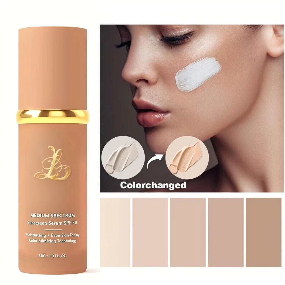 4 - in - 1 Color Changing Foundation with SPF 50+ – Long - Lasting Hydrating Base - Mzunye