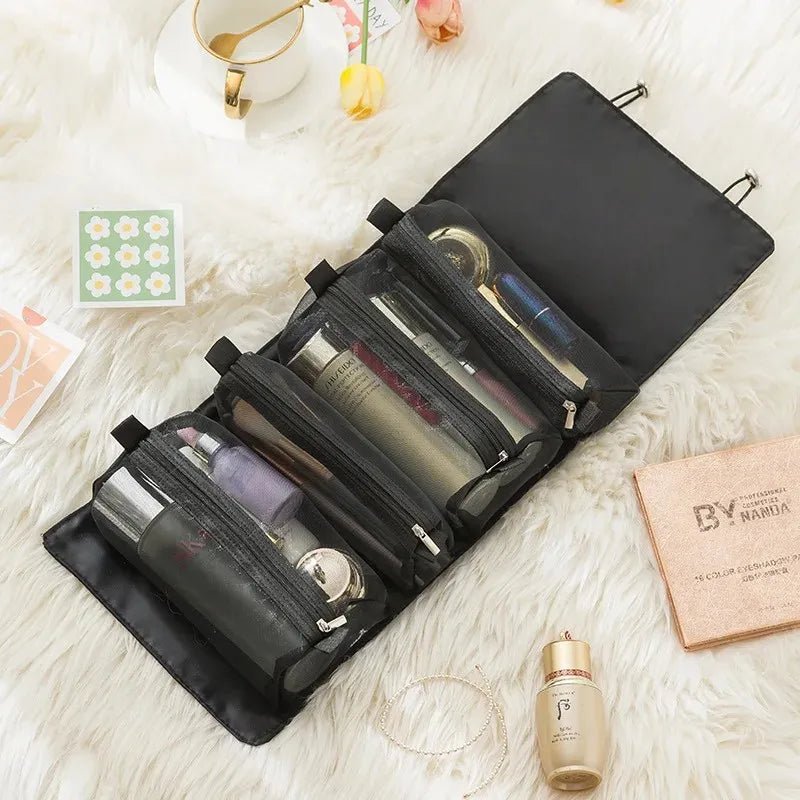 4 - in - 1 Detachable Makeup Bag – Large Capacity Folding Travel Cosmetic Organizer - Mzunye