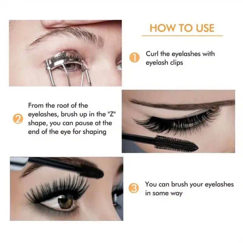 4D Plumping Mascara — Waterproof, Smudge - Proof, Thick & Curling in Black & Brown - Mzunye