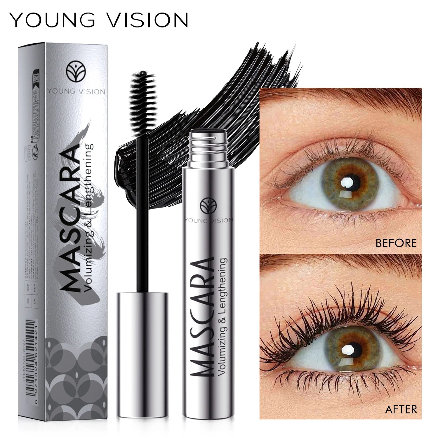 4D Starry Sky Black Mascara — Volumising, Curling, Waterproof & Non - Transferring - Mzunye