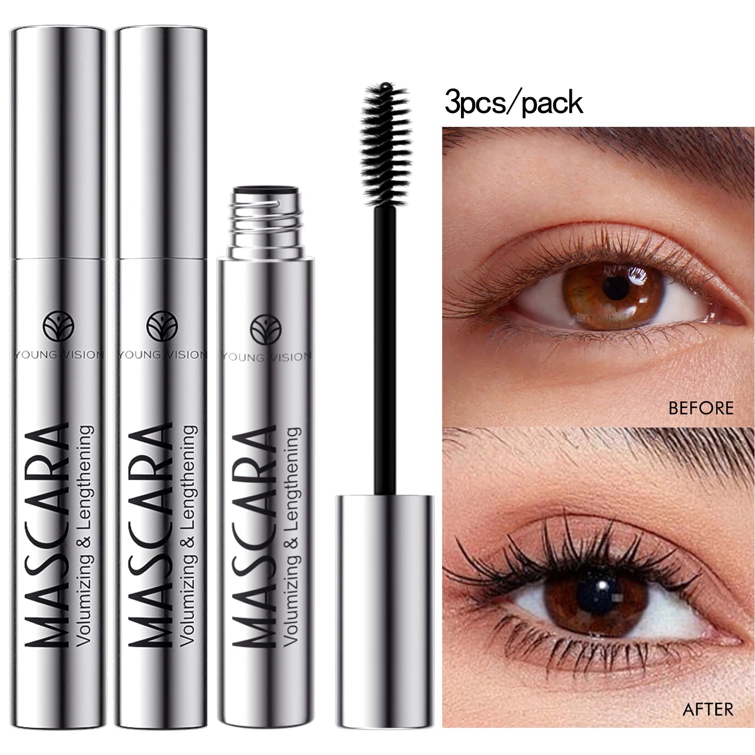 4D Starry Sky Black Mascara — Volumising, Curling, Waterproof & Non - Transferring - Mzunye