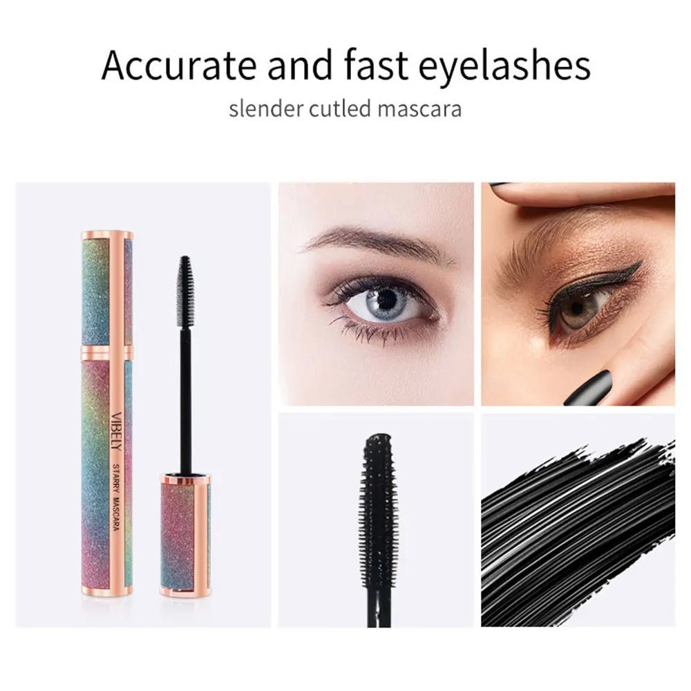 4D Starry Sky Black Mascara — Volumising, Curling, Waterproof & Non - Transferring - Mzunye