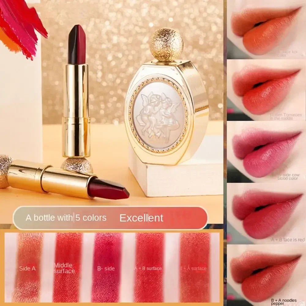 5 - in - 1 Velvet Mist Matte Lipstick Set — Long - Lasting, Moisturizing, Non - Stick Cup Lip Gloss & Lipstick - Mzunye