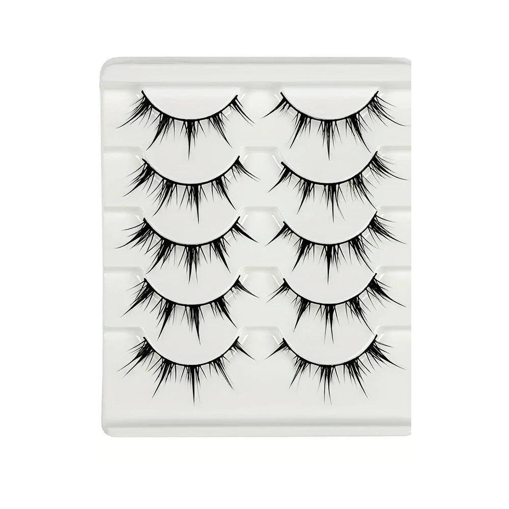 5 Pairs Anime Demon - Style Faux Lashes — Dramatic Volume & Length for Bold Creative Looks - Mzunye