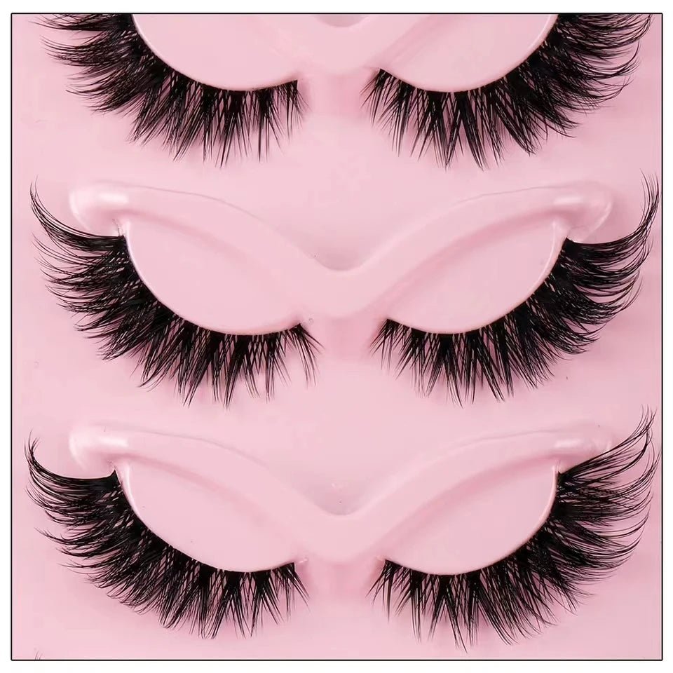 5 Pairs Elongating Cat Eye Faux Lashes — Wispy, Lifted & Natural - Looking - Mzunye